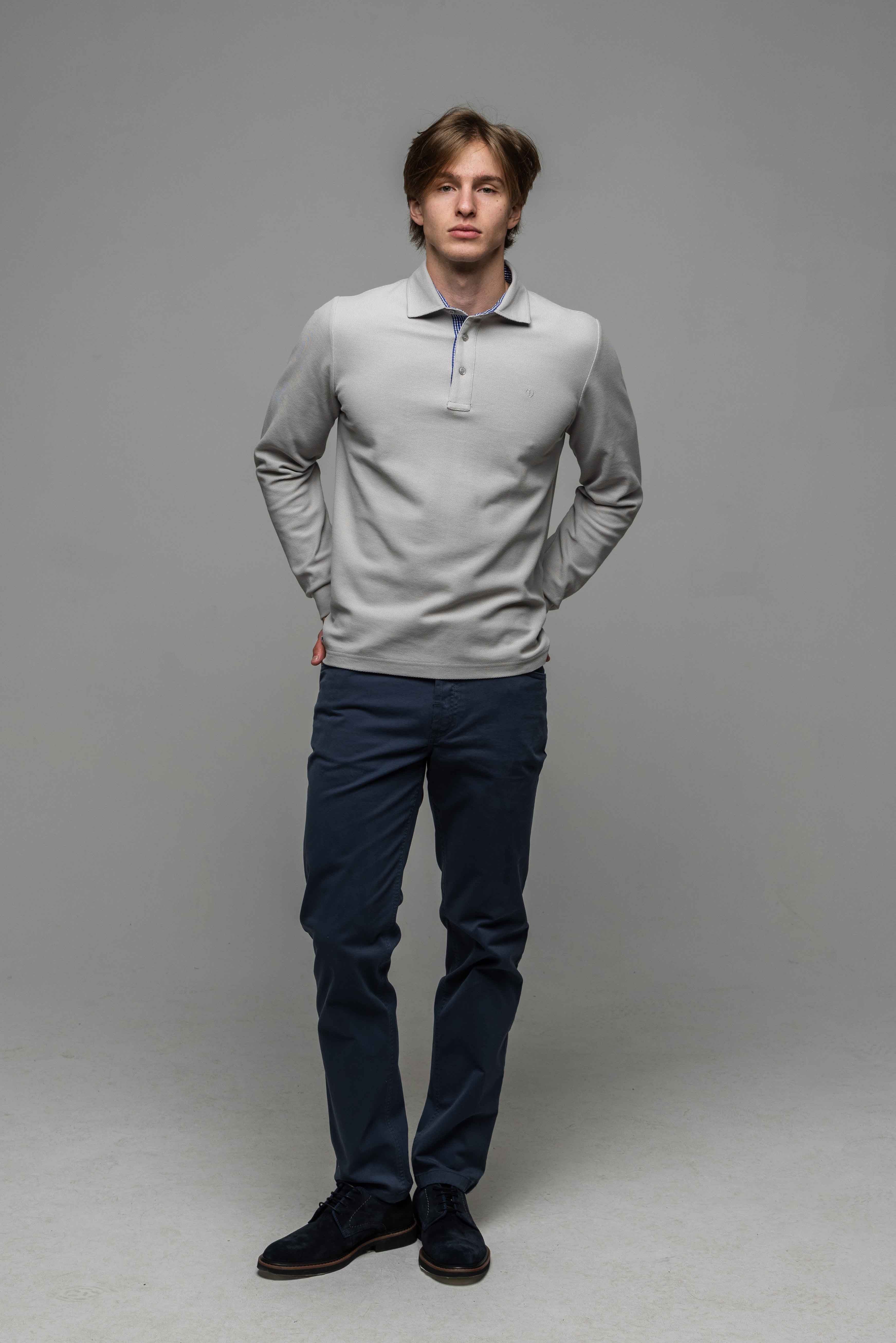 Sivá polokošeľa s dlhým rukávom