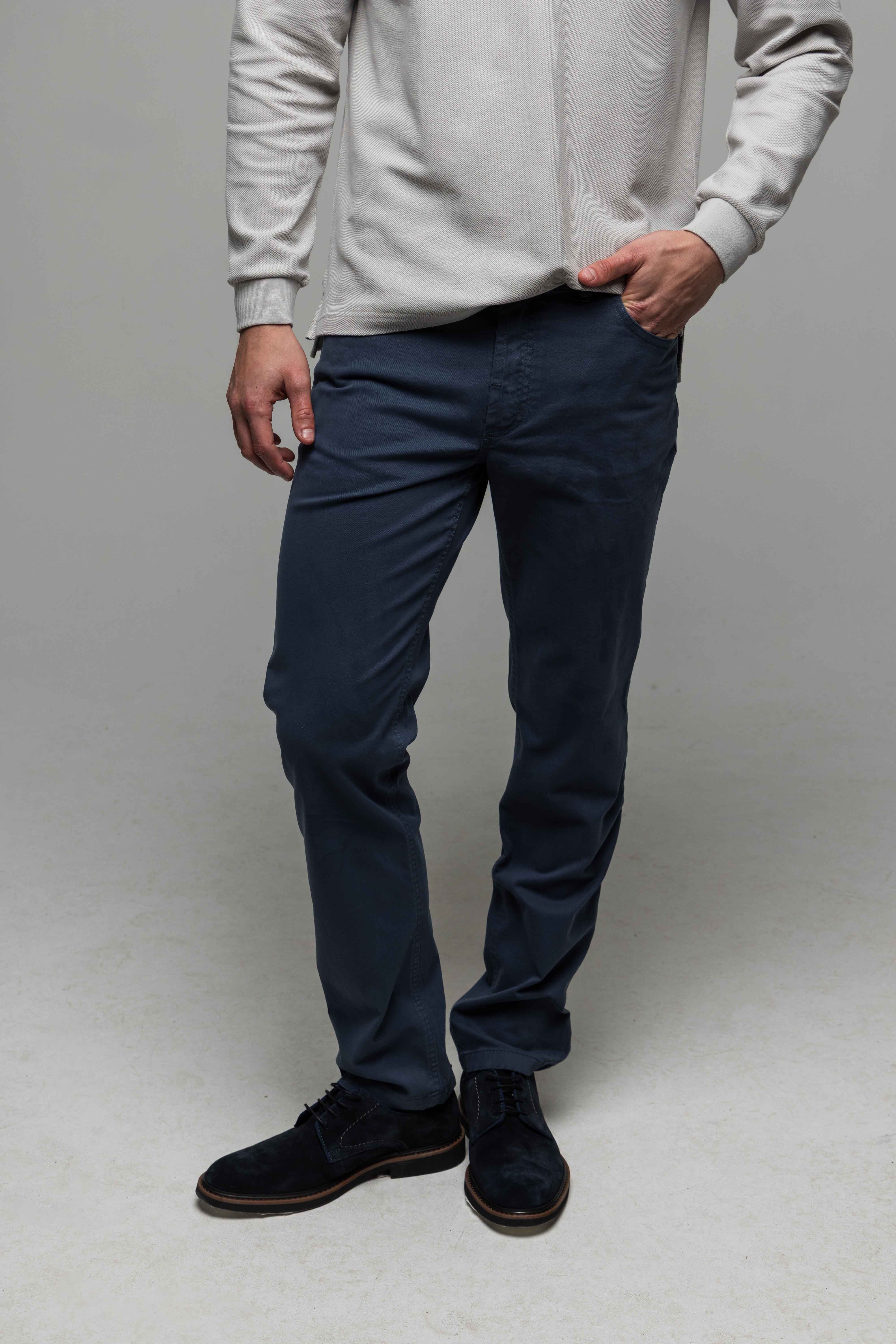 Modro sivé voľnočasové nohavice