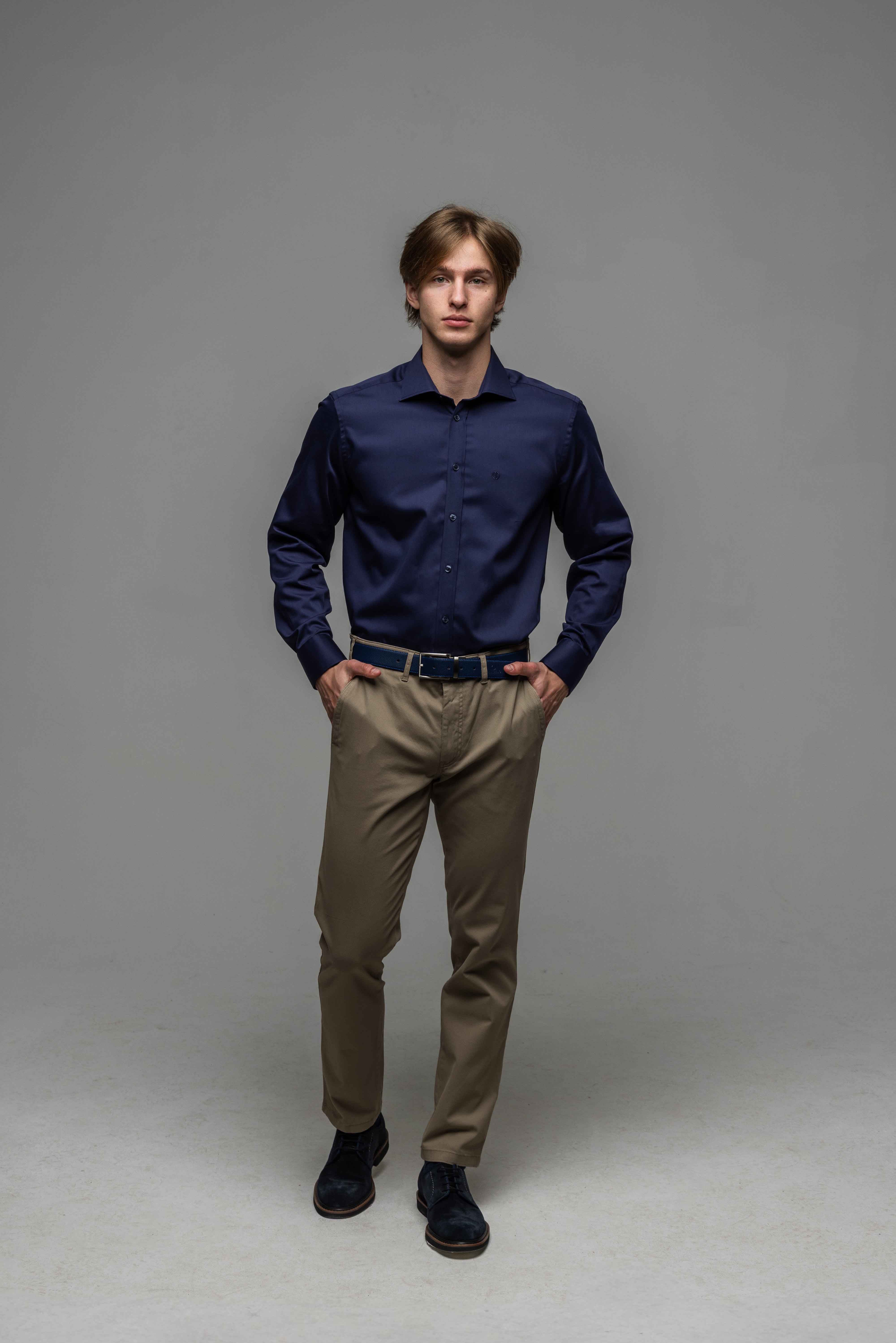 Tmavomodrá Extra Slim Fit košeľa