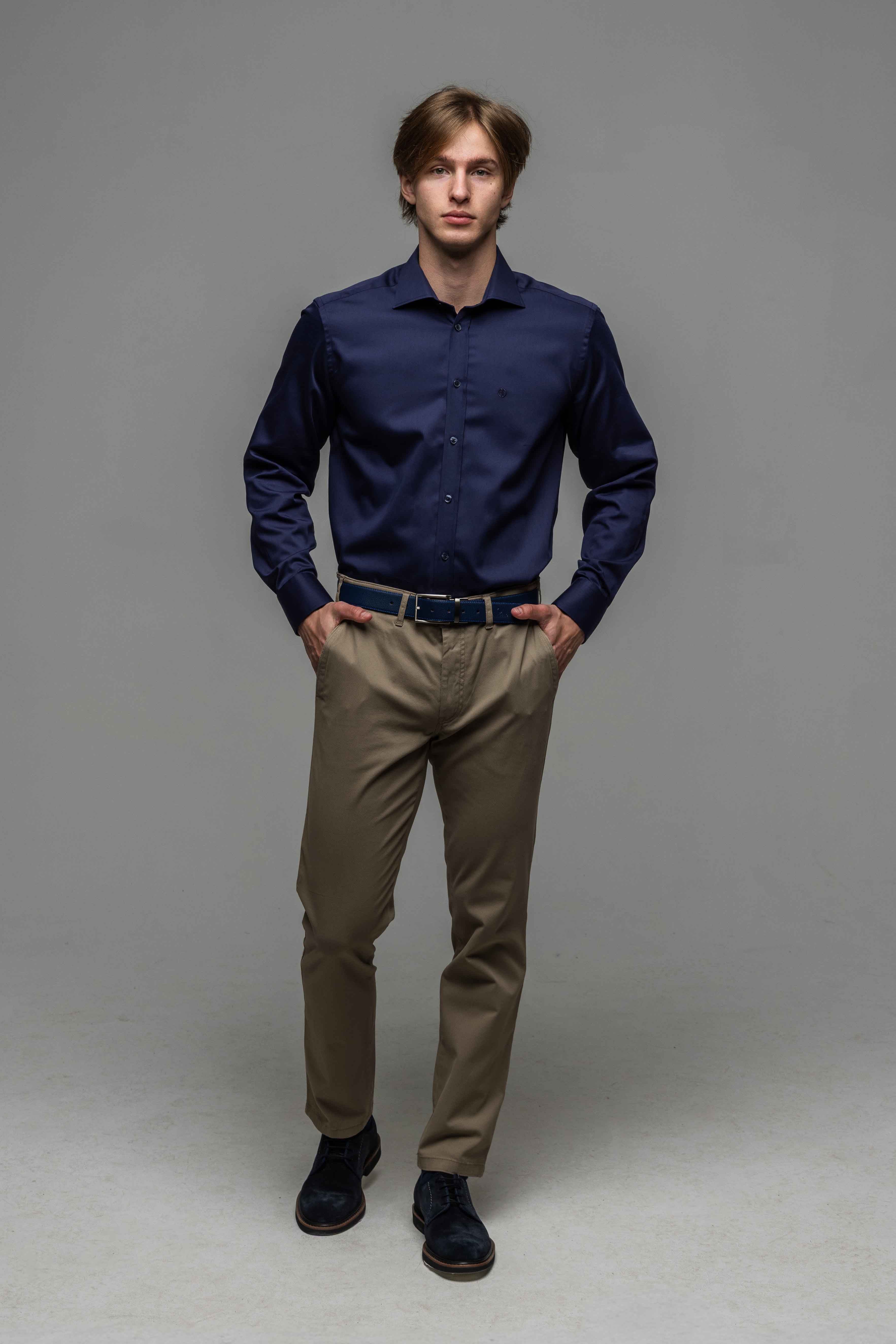 Tmavomodrá Extra Slim Fit košeľa