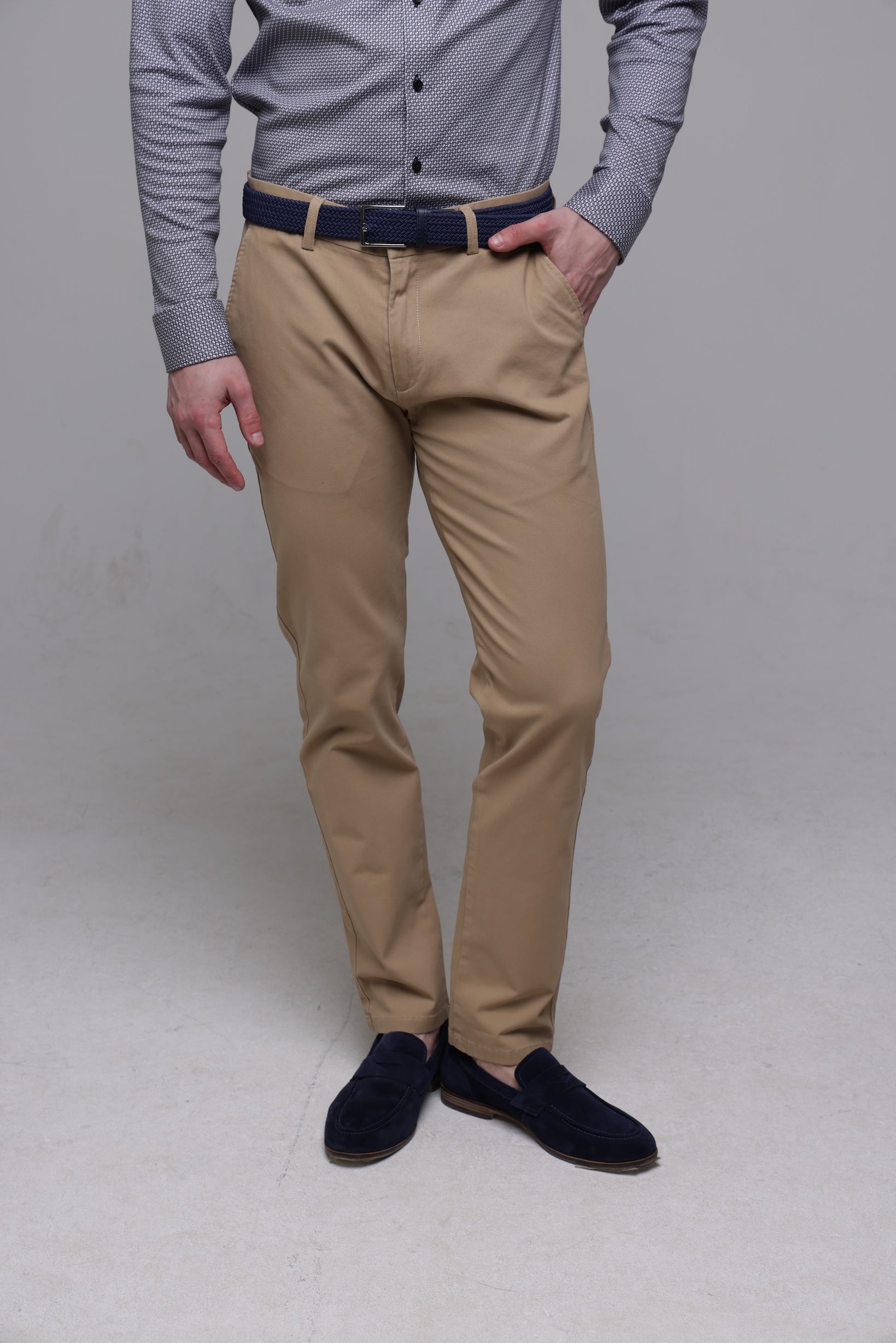 Béžové voľnočasové nohavice