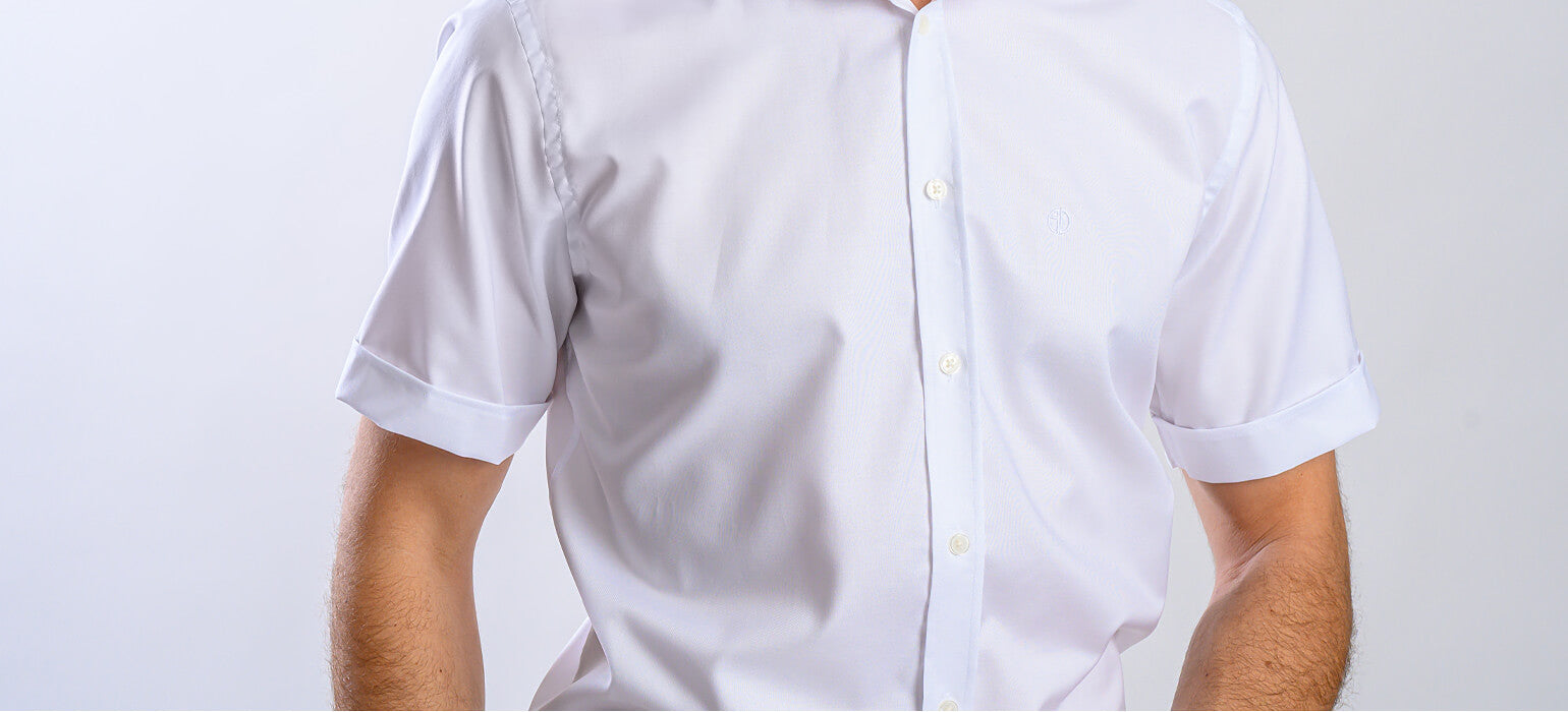 Biela Extra Slim fit košeľa s krátkym rukávom