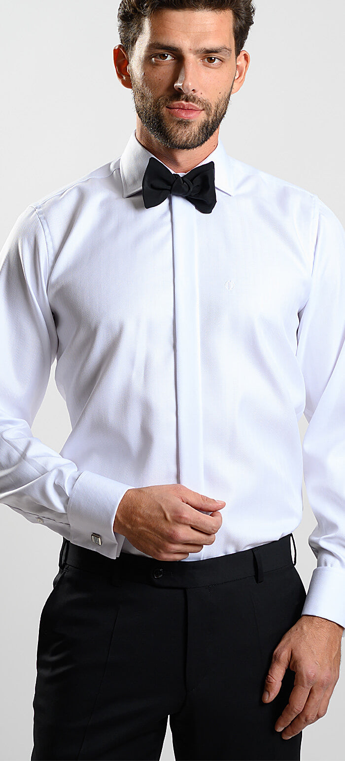 Biela spoločenská Slim Fit košeľa