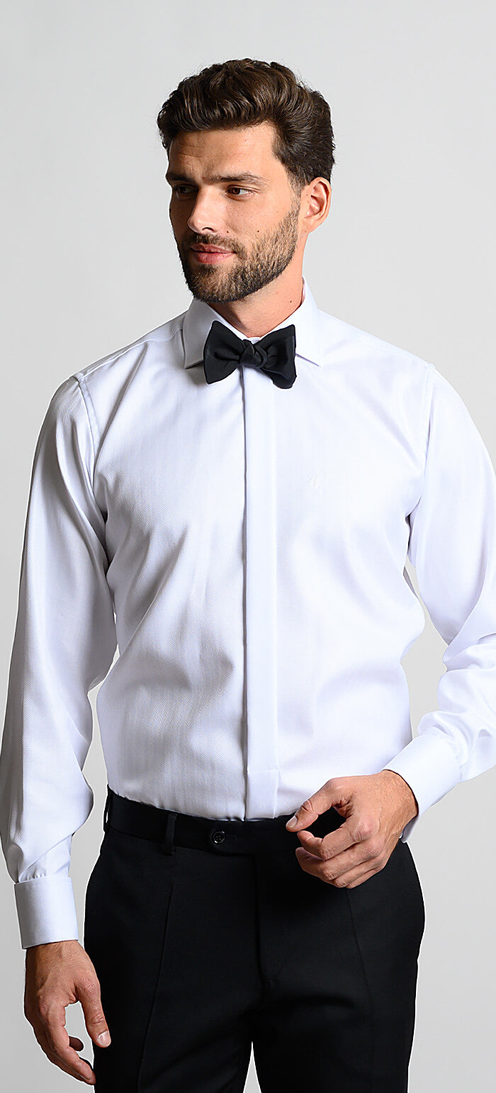 Biela spoločenská Slim Fit košeľa