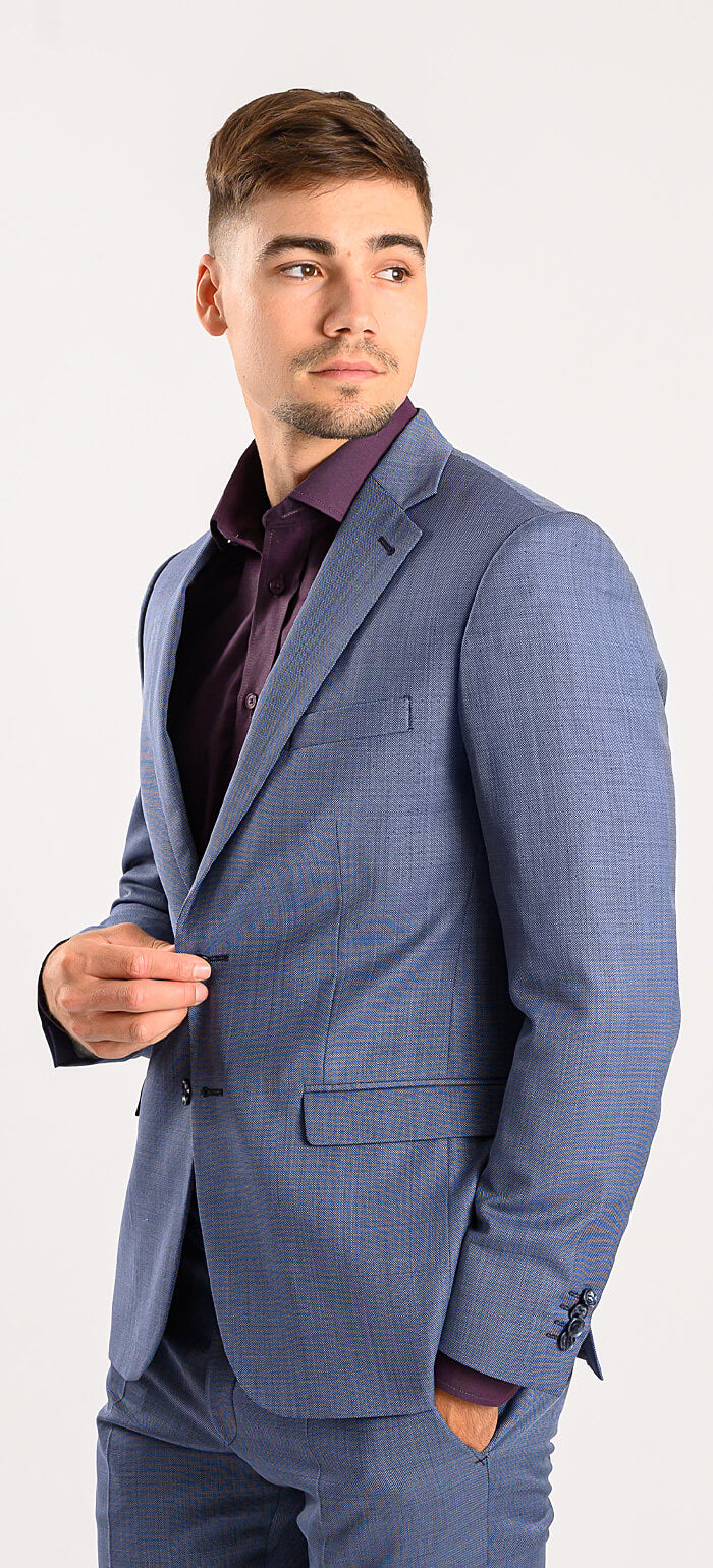 Bledomodrý Slim Fit oblek
