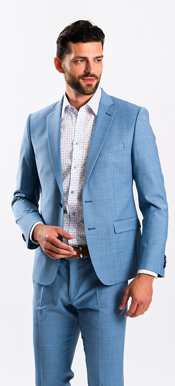 Bledomodrý Slim Fit oblek