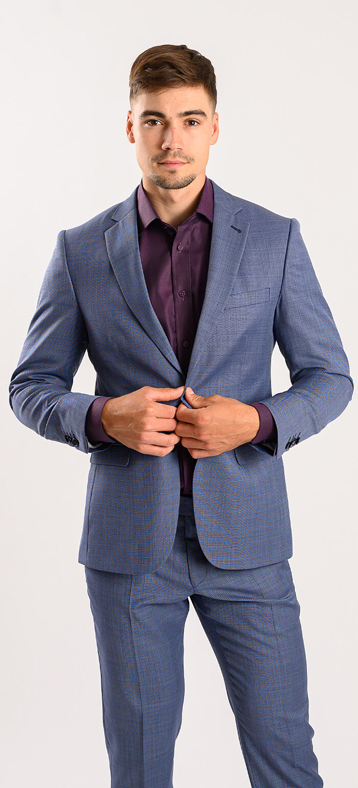 Bledomodrý Slim Fit oblek