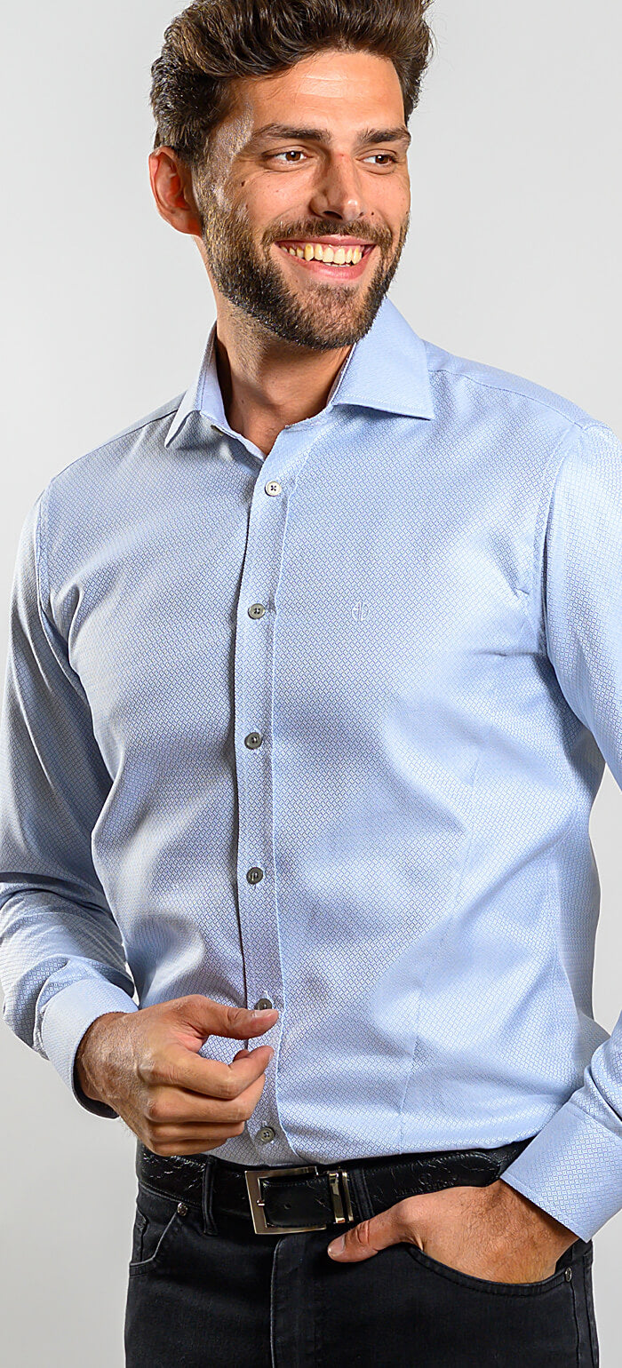 Bledosivá Extra Slim Fit košeľa s jemným leskom