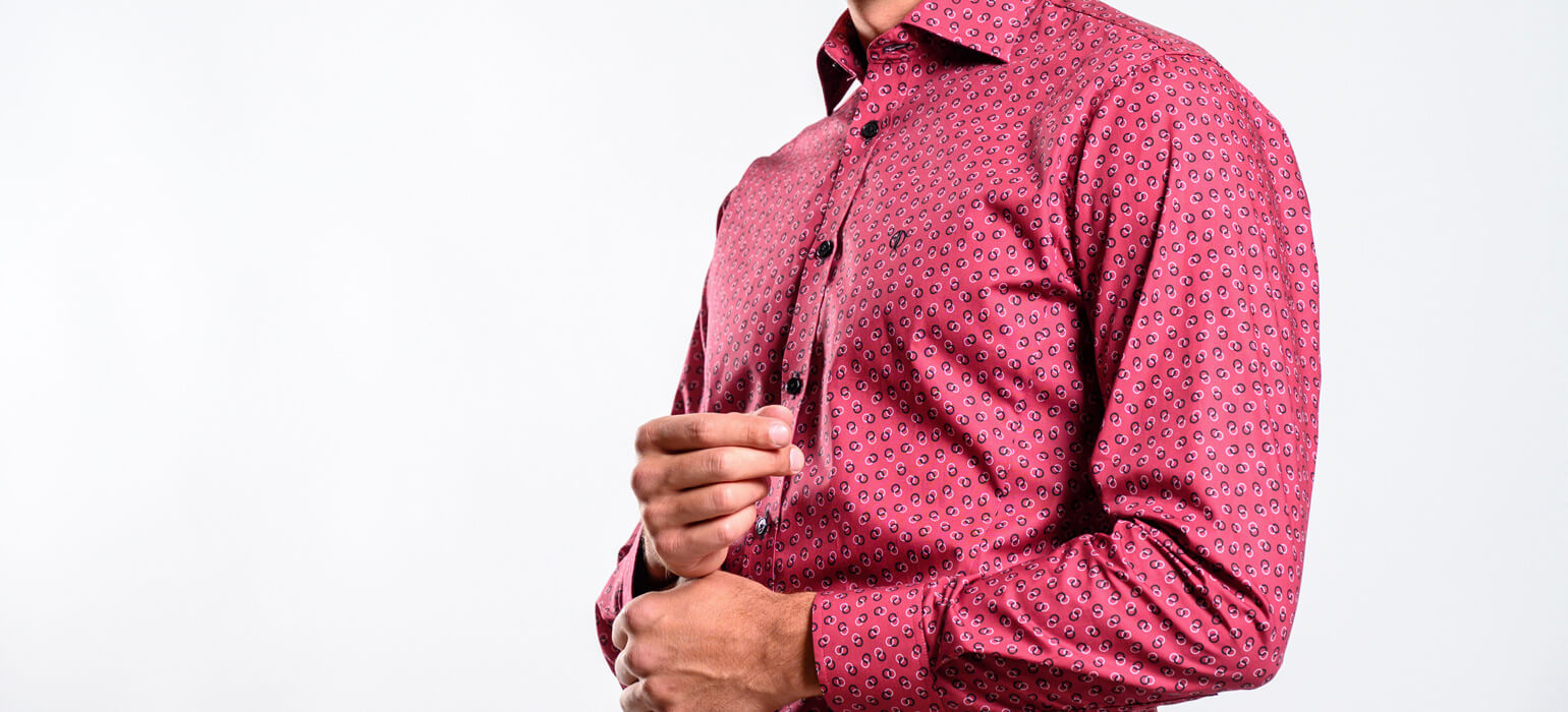 Červená vzorovaná Extra Slim Fit košeľa