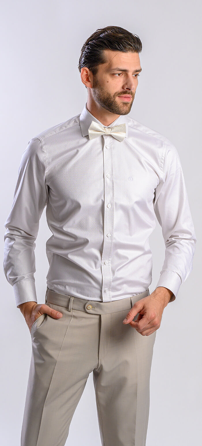 Maslová Classic Fit košeľa s jemným vzorom vlniek
