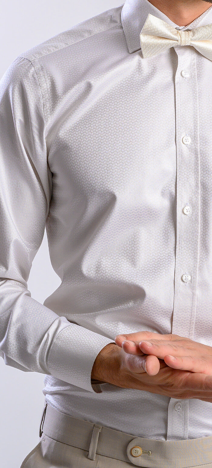 Maslová Extra Slim Fit košeľa s jemným vzorom vlniek