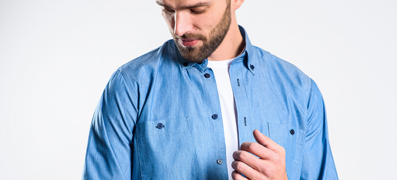 Modrá džínsová Slim Fit košeľa