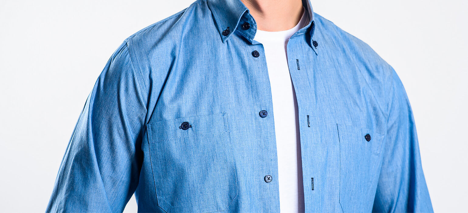 Modrá džínsová Slim Fit košeľa