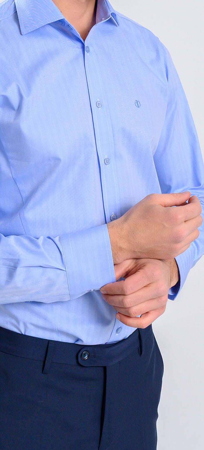Modrá Extra Slim Fit košeľa s pásikmi