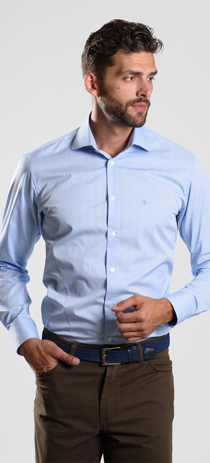 Modrá károvaná Extra Slim Fit košeľa