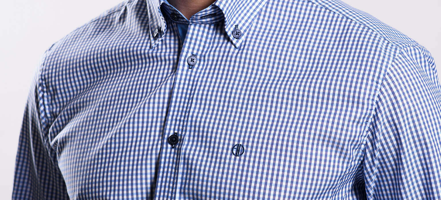 Modrá károvaná Slim Fit košeľa