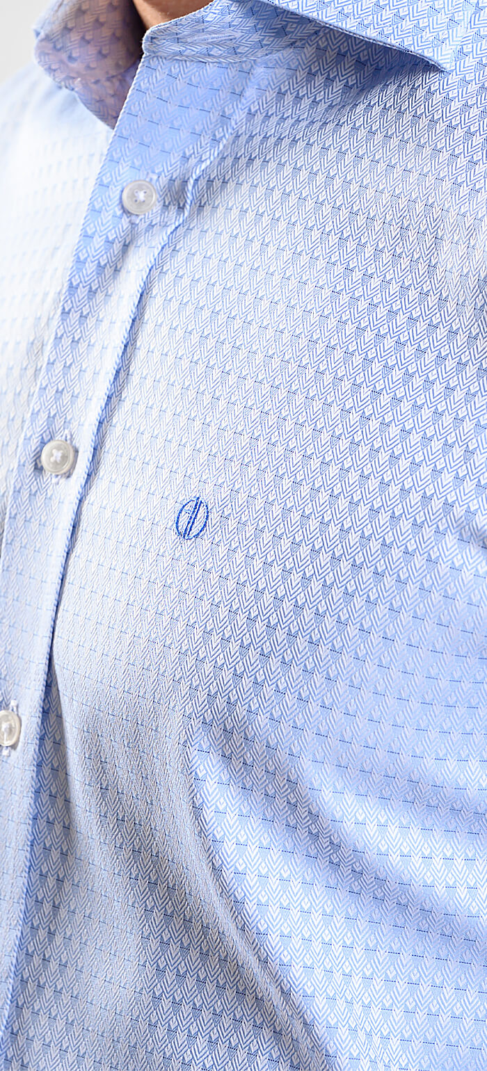 Modrá vzorovaná Slim Fit košeľa
