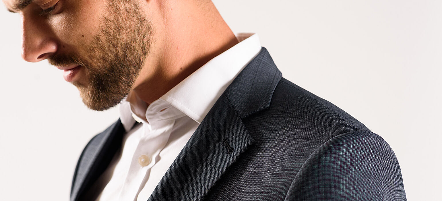 Sivý károvaný Slim Fit oblek