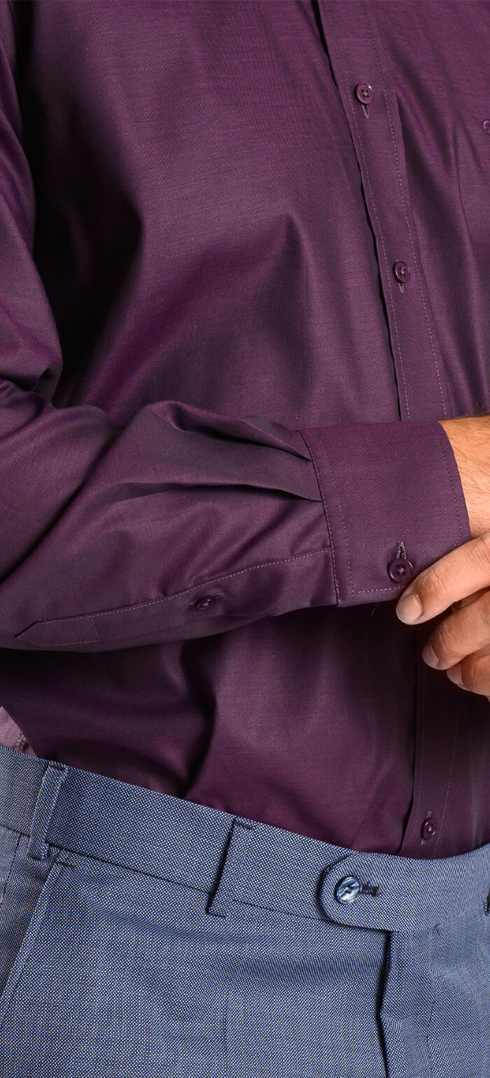 Slim Fit košeľa baklažánovej farby