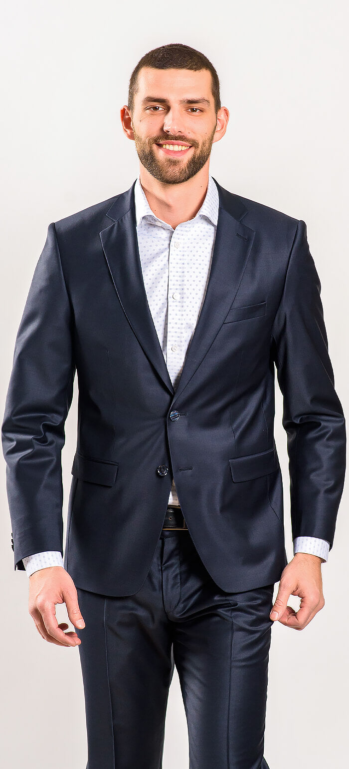 Tmavomodré Slim Fit oblekové sako