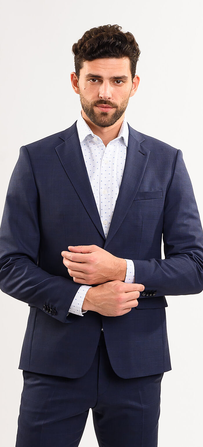 Tmavomodrý Slim Fit oblek - XL veľkosti