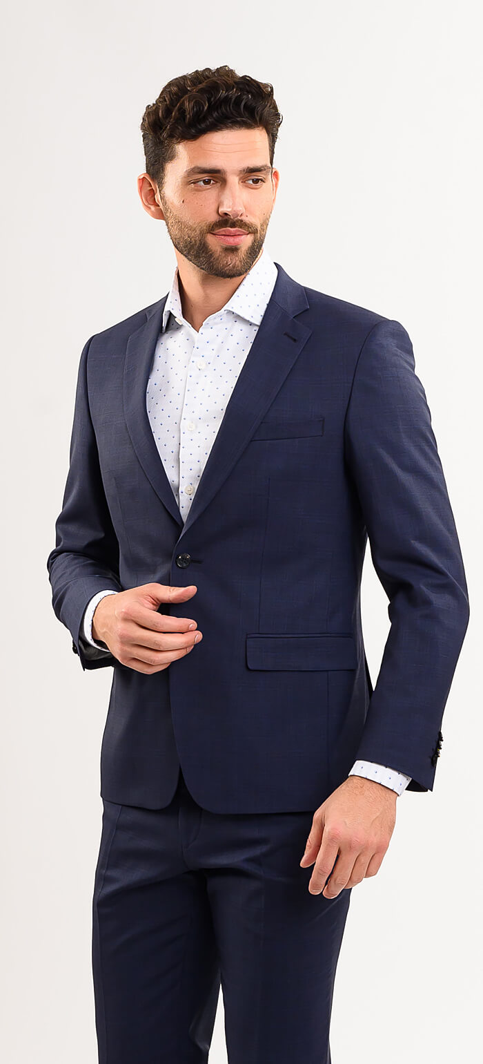 Tmavomodrý Slim Fit oblek - XL veľkosti