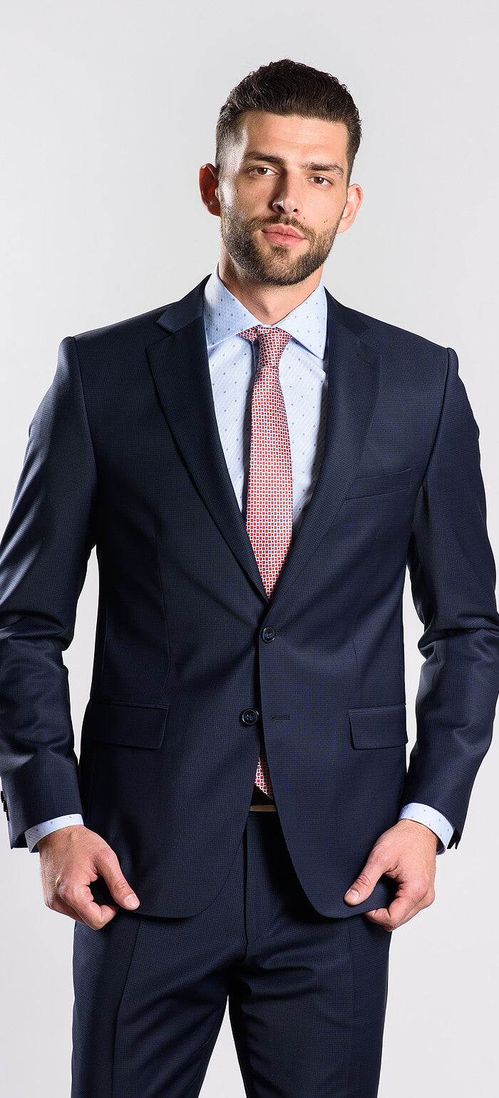 Tmavomodrý Slim Fit oblek XL