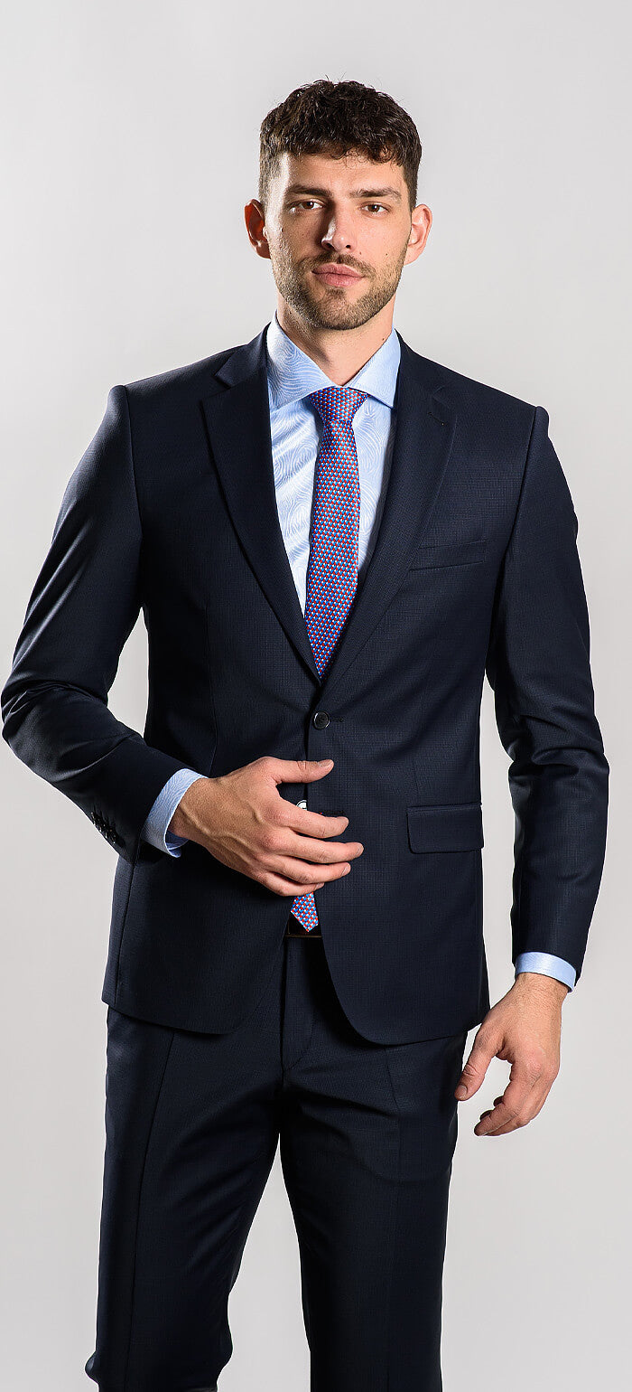 Tmavomodrý Slim Fit oblek XL