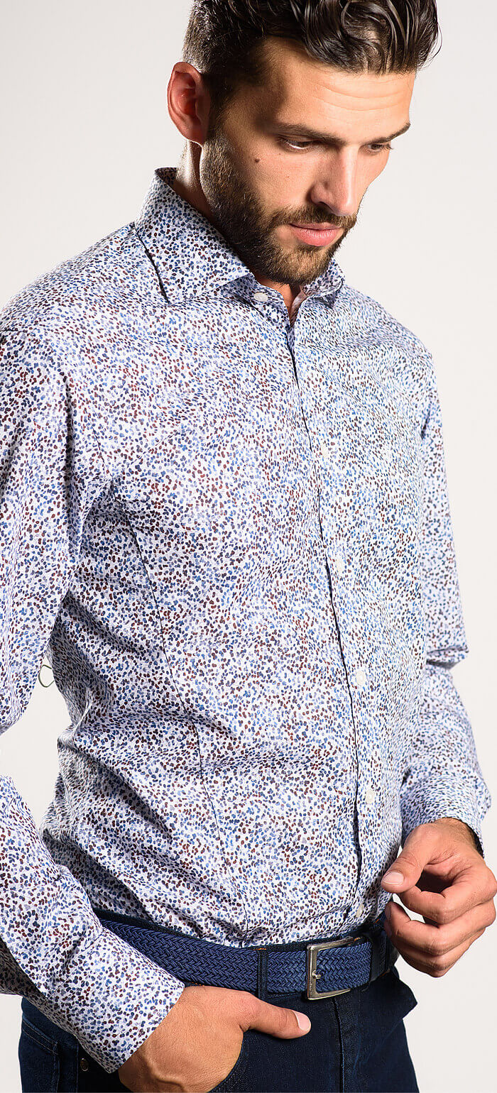 Voľnočasová Extra Slim Fit košeľa so vzorom