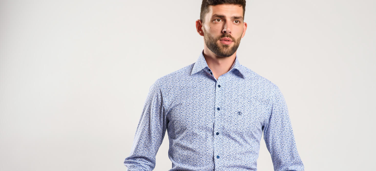 Vzorovaná Extra Slim Fit košeľa rady basic