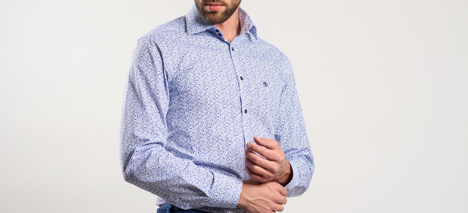 Vzorovaná Extra Slim Fit košeľa rady basic
