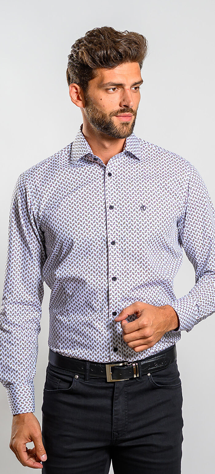 Vzorovaná voľnočasová Extra Slim Fit košeľa